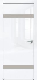 Дверь Каркасно-Щитовая Triadoors Gloss Белый Глянец 704 ПО Без Стекла с Декором Шелл Грей / Триадорс