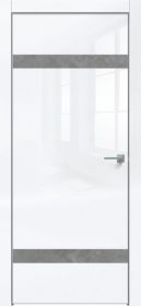 Дверь Каркасно-Щитовая Triadoors Gloss Белый Глянец 704 ПО Без Стекла с Декором Бетон Темно-Серый / Триадорс