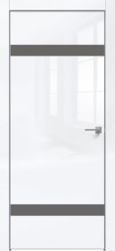 Дверь Каркасно-Щитовая Triadoors Gloss Белый Глянец 704 ПО Без Стекла с Декором Медиум Грей / Триадорс