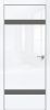 Дверь Каркасно-Щитовая Triadoors Gloss Белый Глянец 704 ПО Без Стекла с Декором Медиум Грей / Триадорс