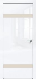 Дверь Каркасно-Щитовая Triadoors Gloss Белый Глянец 704 ПО Без Стекла с Декором Магнолия / Триадорс