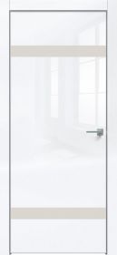 Дверь Каркасно-Щитовая Triadoors Gloss Белый Глянец 704 ПО Без Стекла с Декором Лайт Грей / Триадорс