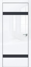 Дверь Каркасно-Щитовая Triadoors Gloss Белый Глянец 704 ПО Без Стекла с Декором Дарк Блю / Триадорс