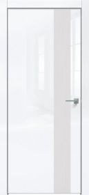 Дверь Каркасно-Щитовая Triadoors Gloss Белый Глянец 703 ПО Без Стекла с Декором Дуб Серена Светло-Серый / Триадорс