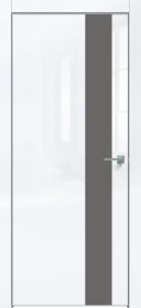 Дверь Каркасно-Щитовая Triadoors Gloss Белый Глянец 703 ПО Без Стекла с Декором Медиум Грей / Триадорс