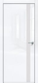 Дверь Каркасно-Щитовая Triadoors Gloss Белый Глянец 702 ПО Без Стекла с Декором Дуб Серена Светло-Серый / Триадорс
