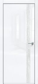Дверь Каркасно-Щитовая Triadoors Gloss Белый Глянец 702 ПО Без Стекла с Декором Дуб Патина Серый / Триадорс