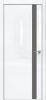 Дверь Каркасно-Щитовая Triadoors Gloss Белый Глянец 702 ПО Без Стекла с Декором Медиум Грей / Триадорс