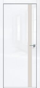 Дверь Каркасно-Щитовая Triadoors Gloss Белый Глянец 702 ПО Без Стекла с Декором Лайт Грей / Триадорс