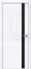 Дверь Каркасно-Щитовая Triadoors Gloss Белый Глянец 702 ПО Без Стекла с Декором Дуб Серена Графит / Триадорс