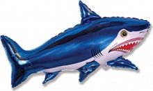 Шар (16''/41 см) Мини-фигура, Страшная акула, Синий