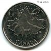 Канада 25 центов 2002