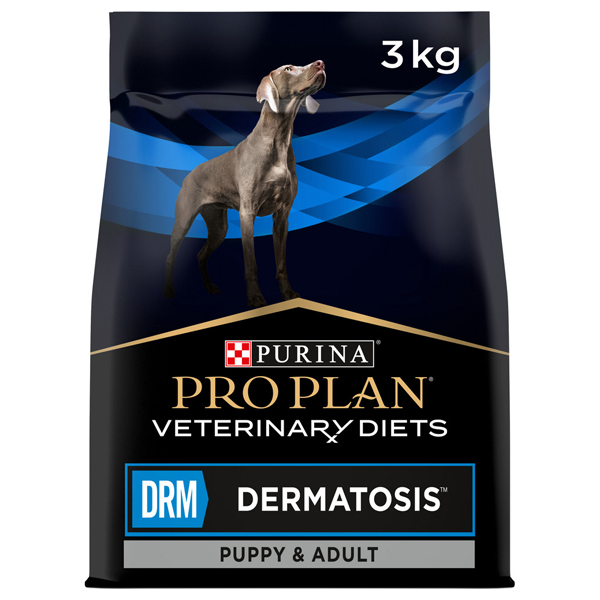 Сухой корм для собак Purina Pro Plan Veterinaty Diets DRM Dermatosis диета для поддержания здоровья кожи при дерматозах и выпадении шерсти 3 кг