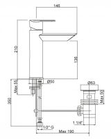 Cezares Garda смеситель для раковины GARDA-LC-01-Cr схема 2