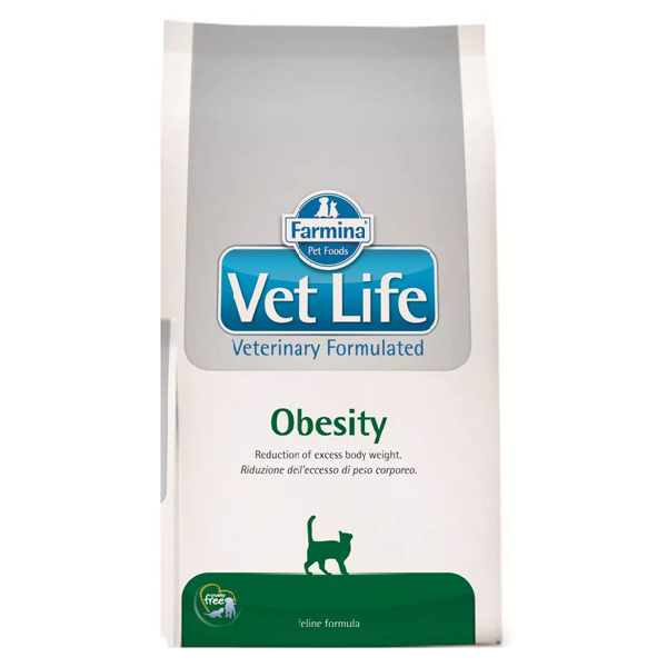 Сухой корм для кошек Farmina Vet Life Obesity диета при ожирении