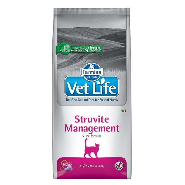 Сухой корм для кошек Farmina Vet Life Struvite Management диета при рецидивах мочекаменной болезни