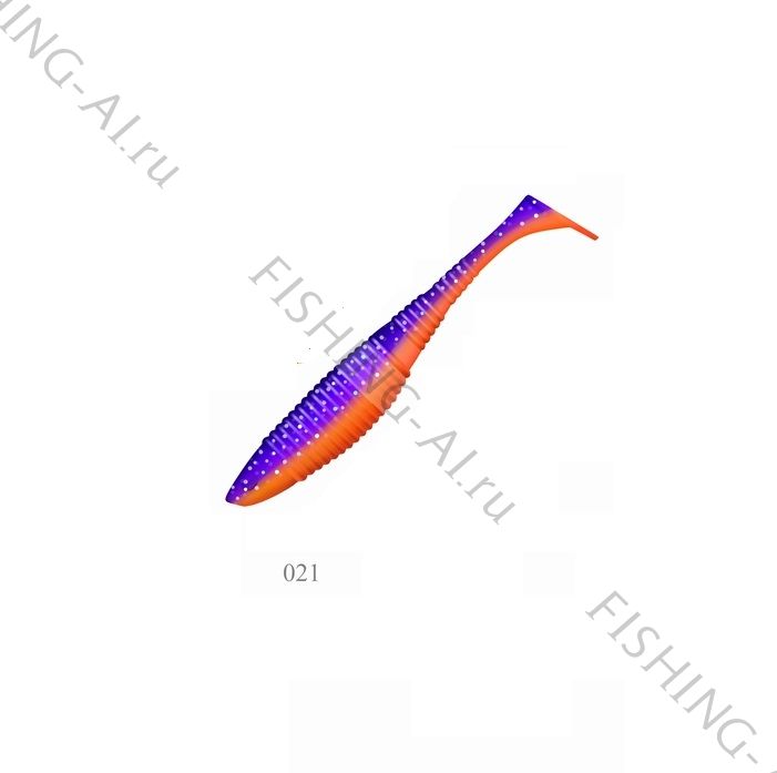 Силиконовая приманка ZUB-WIBRA 100 мм (цвет 021) фиолетово-красный