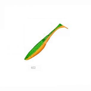 Силиконовая приманка ZUB-WIBRA 100 мм (цвет 022) зелено-оранжевый