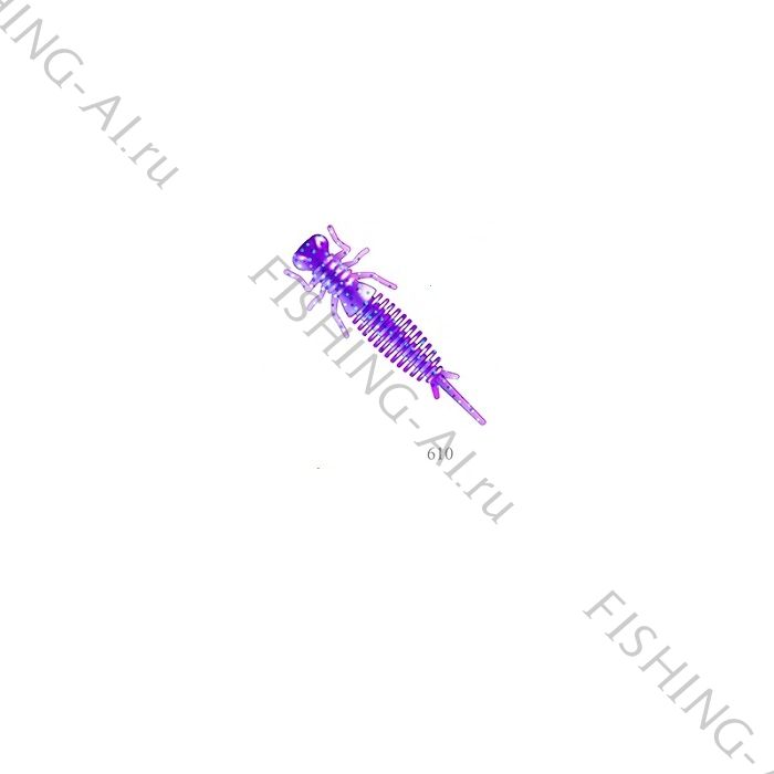 Силиконовая приманка ZUB-KAZARA 50 мм (цвет 610) фиолетовый с блестками