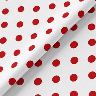 Хлопок - Красный горох на белом фоне 50х37 см limit