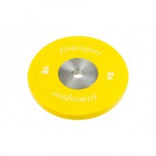 Бамперный диск для кроссфита Fitnessport жёлтый 15 кг RCP22-15 