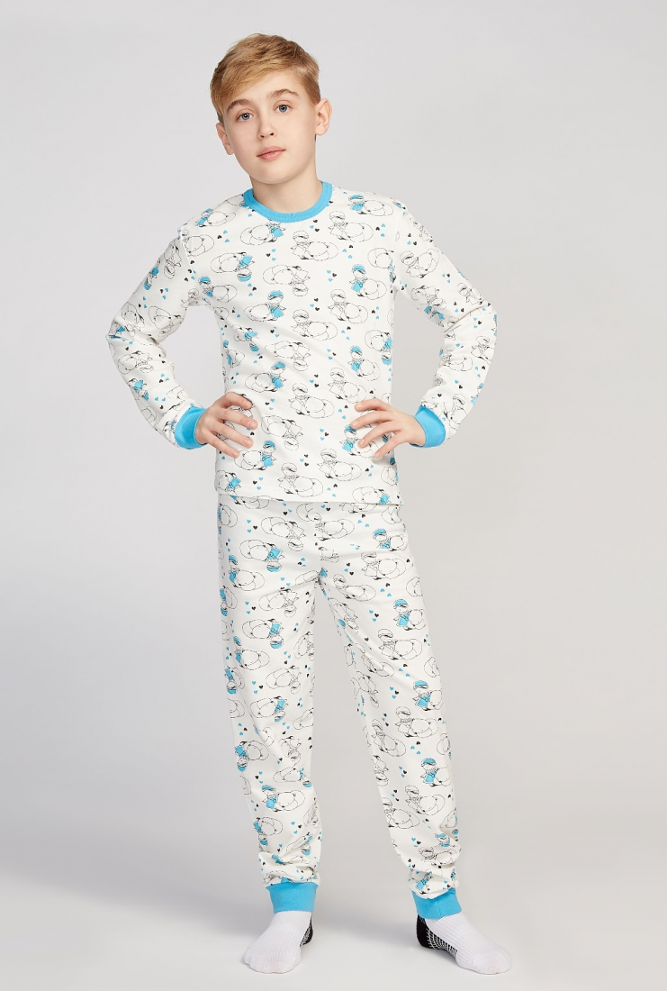 Детская белая пижама с начесом