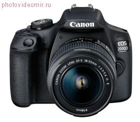 Зеркальная фотокамера Canon EOS 2000D Kit 18-55mm IS II черный