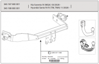 Фаркоп Kia Sorento 2020-, Hyundai Santa Fe 2021- с быстросъемным вертикальным креплением шара на ключе