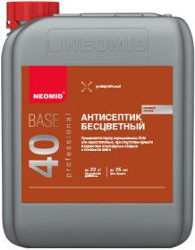 Универсальный Антисептик Neomid 40 Base ECO 5л Бесцветный для Наружных и Внутренних Работ / Неомид 40 Бейз Эко