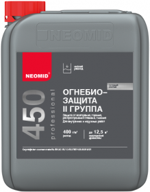 Огнебиозащита Neomid 450-2 5кг II Группа Защиты, Бесцветная, Красная с Индикатором, Защита Древесины до 7 Лет / Неомид 450