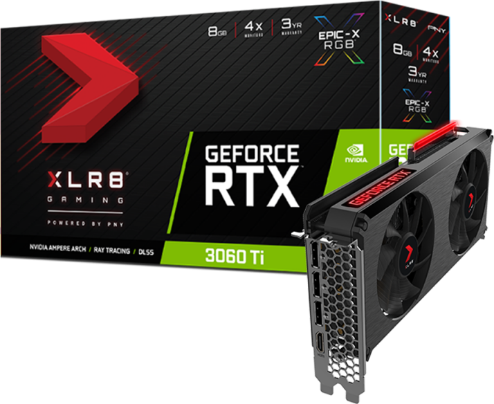 Видеокарта PNY GeForce RTX 3060 Ti XLR8 Gaming REVEL EPIC-X RGB Edition 8GB (VCG3060T8LDFXPPB)