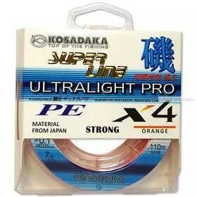 Леска плетеная Kosadaka Super Line PE X4 Ultralight Pro 110 м / 0,05 мм / 3,2 кг / цвет: прозрачная