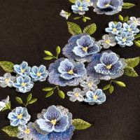[New Embroidery] Набор дизайнов машинной вышивки Анютины глазки и незабудки с элементами 3Д (Birochka)