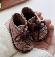 Пинетки 'Стильные ботинки' (fauzia_knitting)