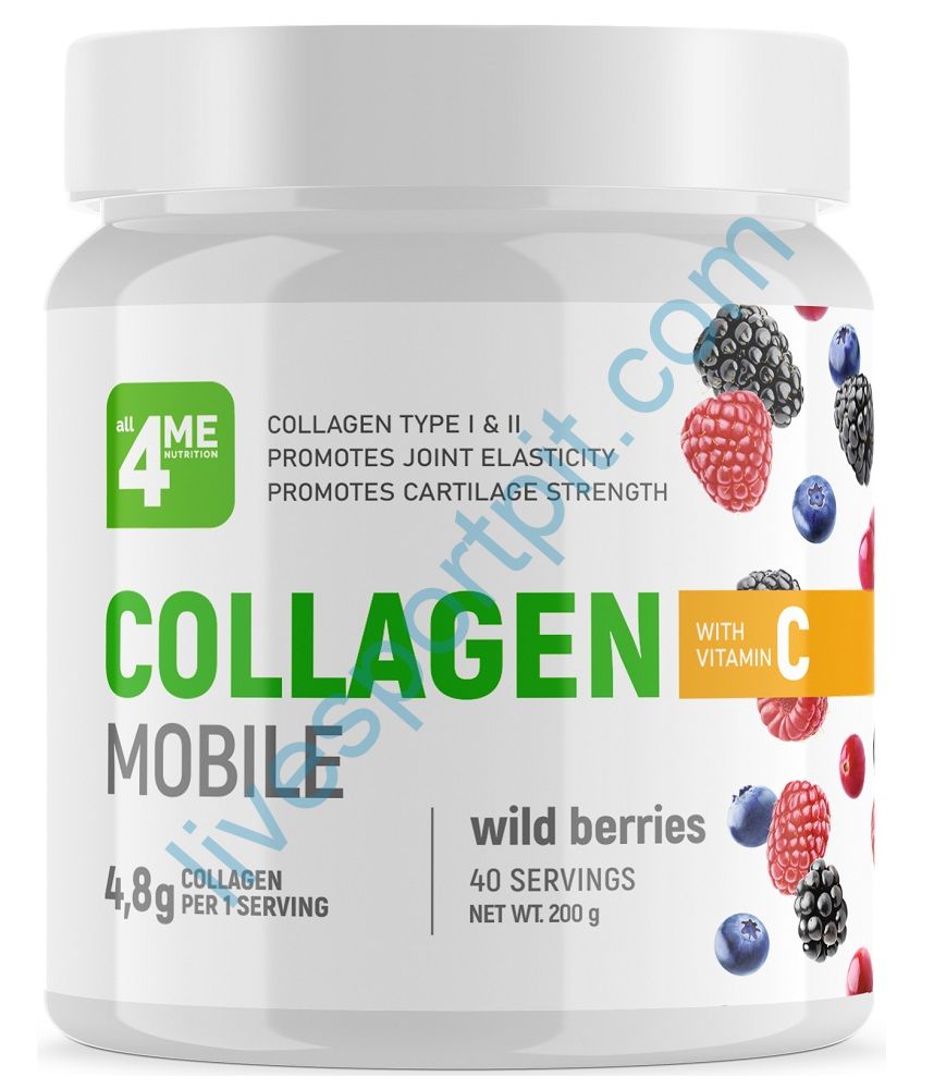Препарат для суставов и связок Collagen + vitamin C 200 гр. 4Me Nutrition Лесные ягоды