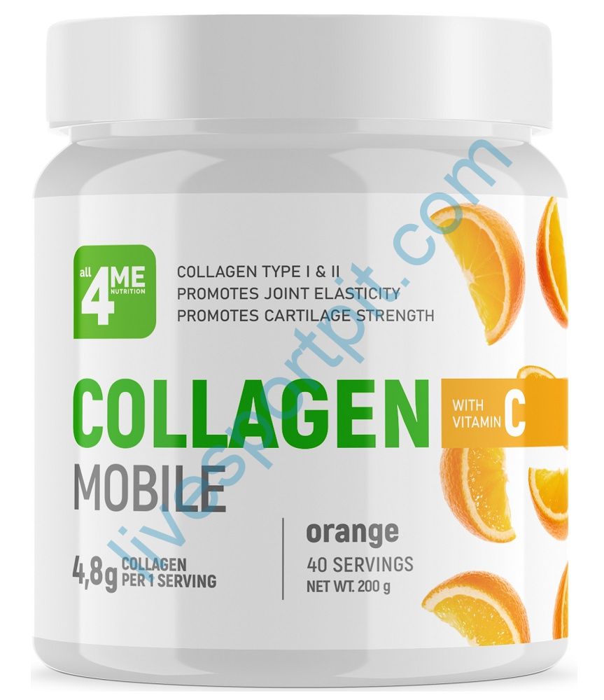Препарат для суставов и связок Collagen + vitamin C 200 гр. 4Me Nutrition Апельсин