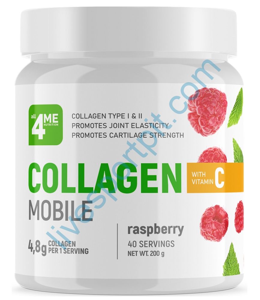 Препарат для суставов и связок Collagen + vitamin C 200 гр. 4Me Nutrition Малина
