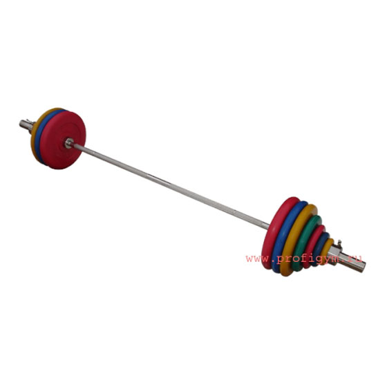 ШТРц-182-50 Штанга тренировочная 182,5кг с грифом 50мм, длиной 2,2м, обрезиненные цветные диски