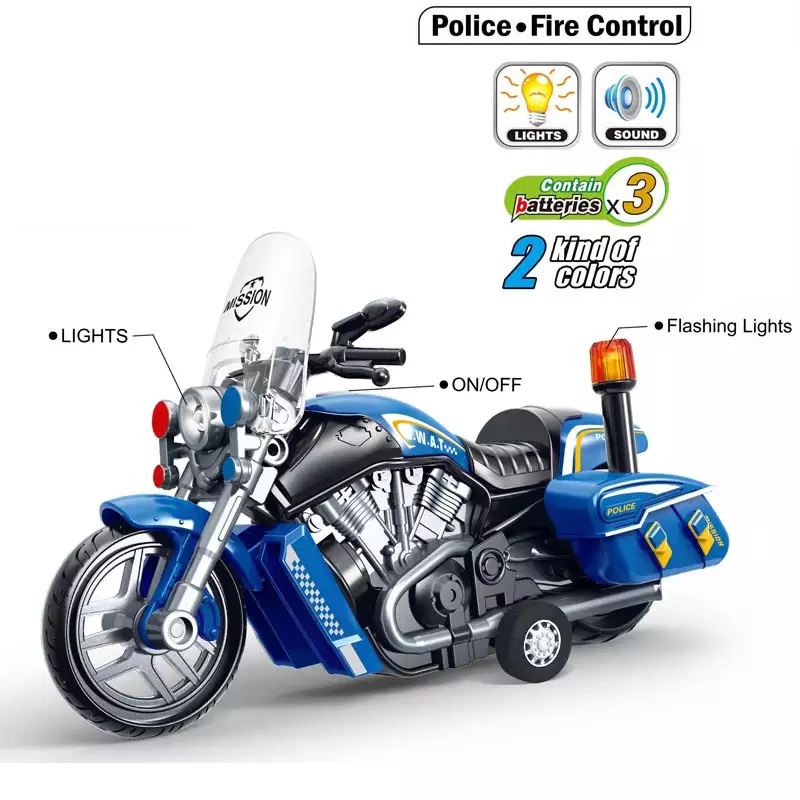 Мотоцикл игрушка инерционный свет, звук Mission (7728)