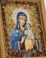 Неувядаемый Цвет Икона Божией Матери с янтарем