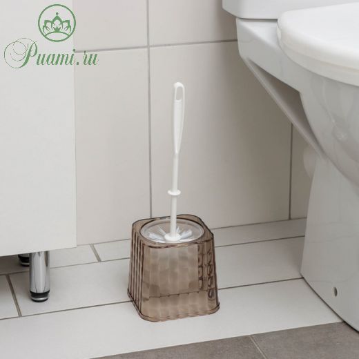 Комплект для туалета «Кристалл», d=12 см, h=35 см, цвет дымчатый