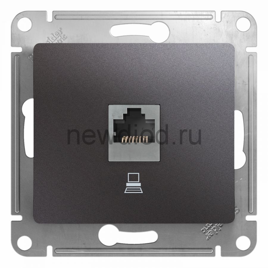 Glossa Графит Розетка компьютерная RJ45 кат.5E