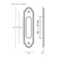 Ручка Extreza P602 для раздвижных дверей схема