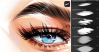 Кисти для Procreate: Ресницы и кожа. 6 eyelashes and skin brushes for Procreate (Екатерина Михайлова)