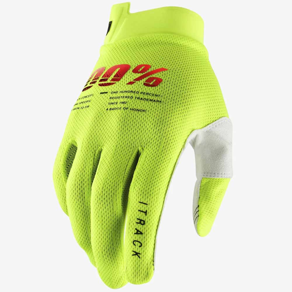 100% ITrack Glove Fluo Yellow перчатки для мотокросса
