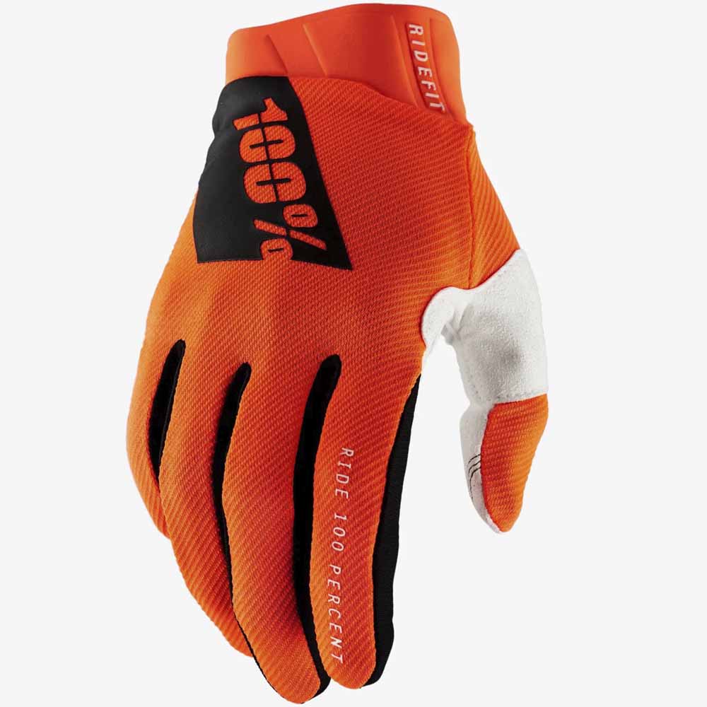 100% Ridefit Glove Fluo Orange перчатки для мотокросса и эндуро