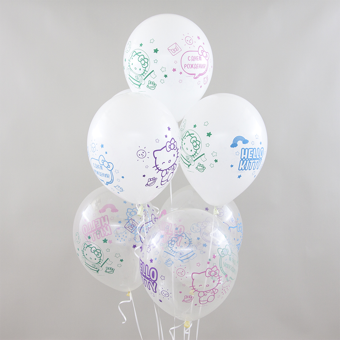 Hello Kitty С Днем Рождения шар латексный с гелием