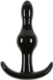Анальная пробка для ношения NS Novelties Jelly Rancher Wave T-Plug черная, 9,6*2,8 см