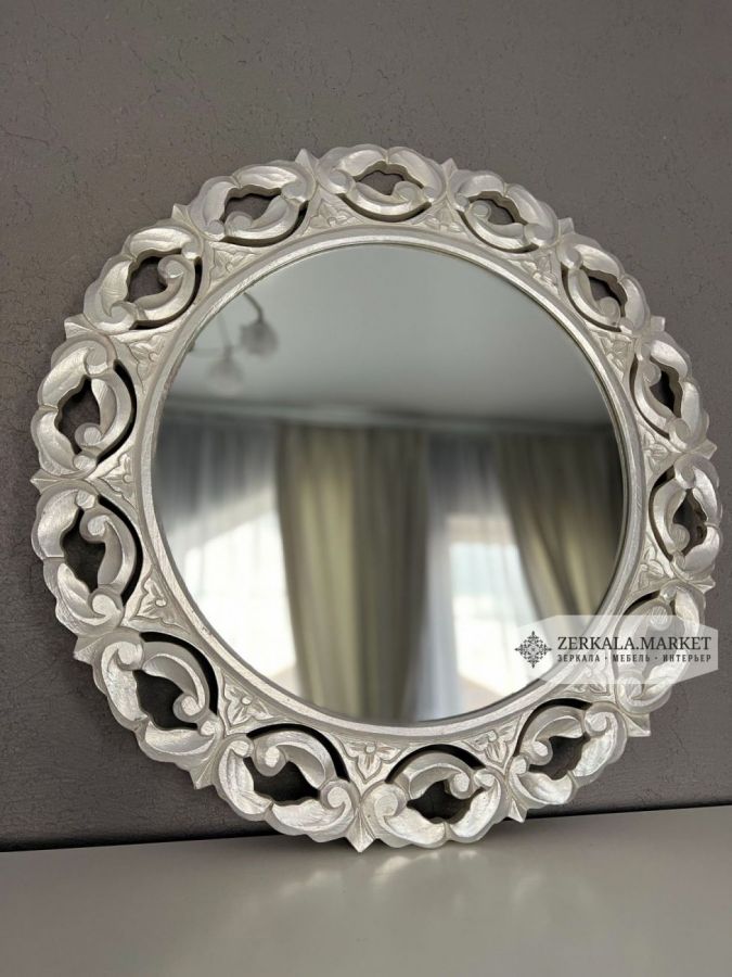 Зеркало 70 см, светлое серебро
