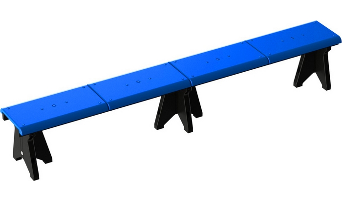 Лавка для спортзалов четырехместная Leco-IT синяя